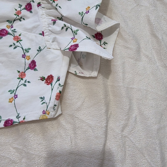 Zara Floral Puff Sleeve Crop Top - Picture 5 of 9